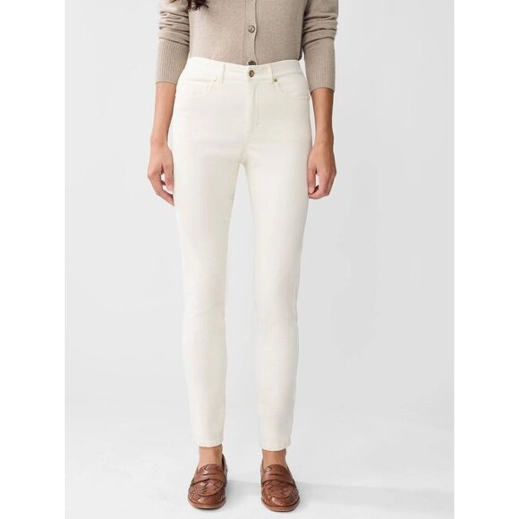J. McLaughlin Ivory Straight-Leg Classic Five-Pocket Women's Pants Size 10 - Picture 1 of 11